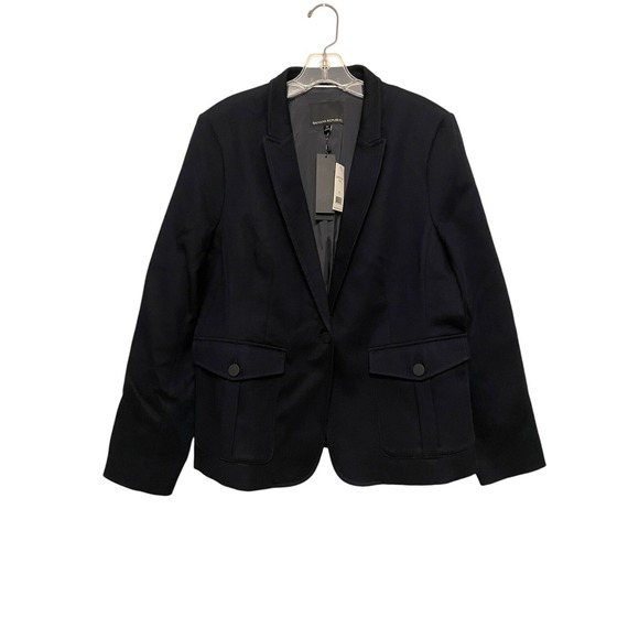 Banana Republic Jackets & Blazers - Banana Republic Utility Blazer Jacket‎ Women Size 16 Blue Washable 1 Button NEW